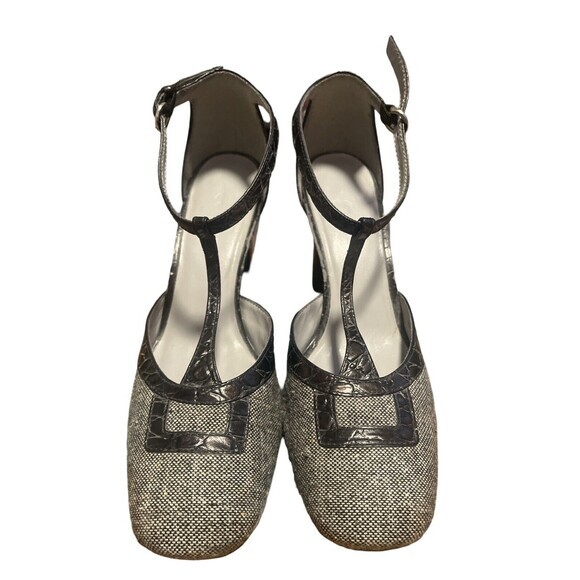 Grays Shoes - Connie Gray Vintage Looking Strappy Heels Women’s Size 7 1/2